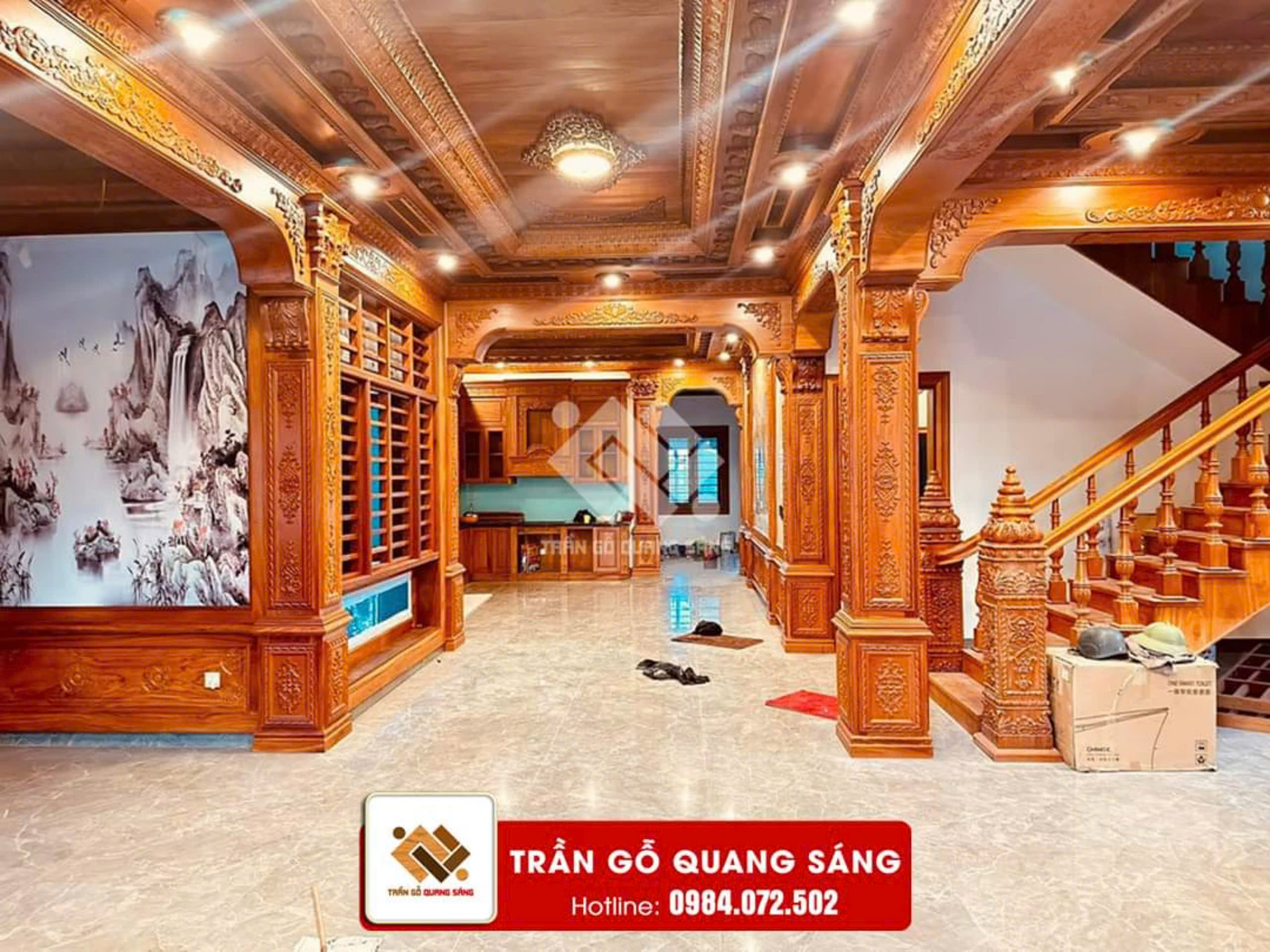 Mẫu Trần Gỗ Đỏ TGDO08